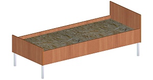 Кровать односпальная с матрасом (ватным) 1950*700*660 мм