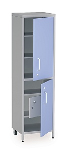 Шкаф медицинский металлический с сейфом 530*440*1700 мм металл 0,6 мм (Серый)