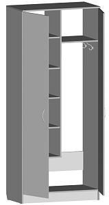 Шкаф для уборочного инвентаря 900*450*2100 мм ЛДСП (Пепел)
