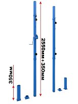Стойка волейбольная с механизмом передвижения сетки (закладные стаканы) металл ( Синий)