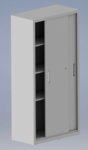 Шкаф-купе для уборочного инвентаря 800*500*1800 мм металл (Серый)