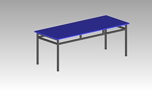 Стол обеденный 6-ти местный 1500*600*700 мм м/к (Серый), ЛДСП (Синий)