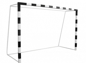 Ворота  футбольные 7320*2000*2440 мм металл (Белый/Черный) (2 шт.)