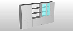 Шкаф пристенный секционный для лаборантской 3500*450*2100 мм