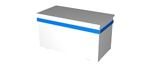 Стол рабочий офисный без тумб 1600*700*750 мм ЛДСП (Белый глянец) (Синий глянец)