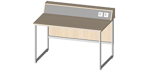 Стол для ремонта и монтажа (розетки 2 шт) 1206*755*720 мм м/к (Серый), ЛДСП (Дуб Млечный)