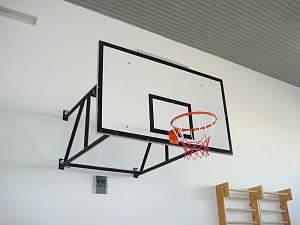 Баскетбол настенный к/т (2 щита 2 кольца с сеткой) с фермой, вынос 2200 мм