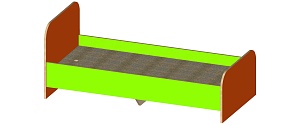 Кровать детская стационарная 1400*600*600 мм ЛДСП (Клен/Зеленый)