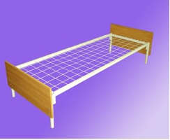 Кровать: палатная, спинки ЛДСП, сетка металлическая: 1900*800*600 мм