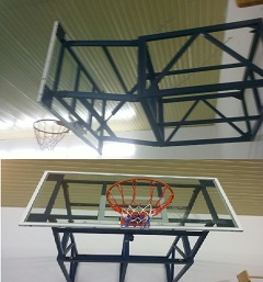 Щит  баскетбольный игровой с изменяющейся высотой, вынос 2,25 м