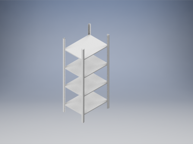 Стеллаж металлический 1200*400*1740 мм металл (Серый)