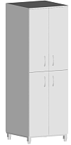 Шкаф для приборов 800*440*1950 мм м/к (Серый), ЛДСП (Пепел)