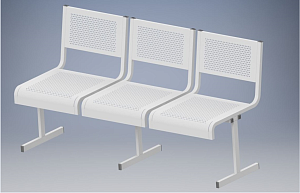 Секция стульев металлическая перфорированная трехсекционная 1500*560*780 мм