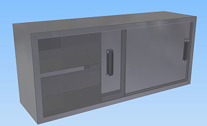 Шкаф настенный с раздвижными дверями и полкой 1400*400*600 мм