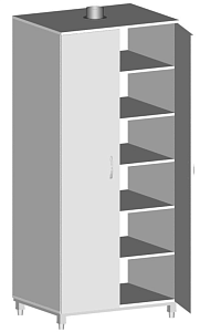 Шкаф для хранения реактивов 800*600*2400 мм м/к (Серый), ЛДСП (Пепел) (ШН 1092)
