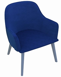 Стул-кресло 500*500*420/750мм м/к (Серый) гобелен (Синий)