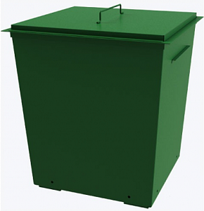 Контейнер металлический для мусора с крышкой 850*850*1000 мм