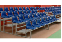 Трибуна металлическая  4-х рядная на 160 посадочных мест с пластмассовыми сидениями, антивандальное исполнение