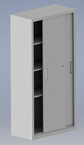 Шкаф-купе для уборочного инвентаря 800*500*1800 мм металл (Серый)