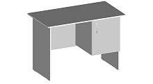 Стол для преподавателя с подвесной тумбой 1400*700*750 мм ЛДСП  (Пепел глянец)