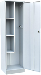 Шкаф металлический для уборочного инвентаря и дезсредств 325*550*1800 мм (Серый)