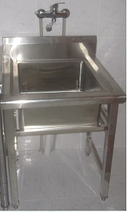 Ванна моечная односекционная (в комплекте смеситель с сифоном) 800*800*860 мм м/к (Серый), Нерж.Сталь