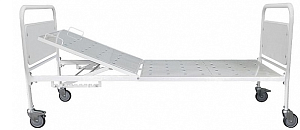 Кровать функциональная двухсекционная 2220*880*1000 мм металл (Белый), ЛДСП (Пепел)