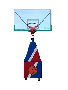 Стойка баскетбольная профессиональная мобильная складная, вынос щита - 2,25 м