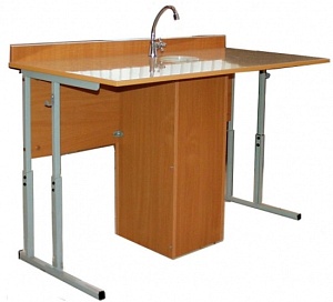 Стол двухместный ученический для кабинета химии с сантехникой 1200*600*760 мм