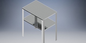 Стол-стеллаж 680*450*800 мм. М/к с полимерно-порошковым покрытием.Полки изготовлены из нержавеющей стали AISI304 (глянец) толщиной 1,5 мм.