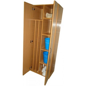Шкаф для уборочного инвентаря 500*450*1800 мм м/к (Серый), ЛДСП (Дуб Санома Светлый)