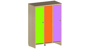 Шкаф для детской одежды 3-х секционный 1080*340*1300 мм ЛДСП (Цветной)