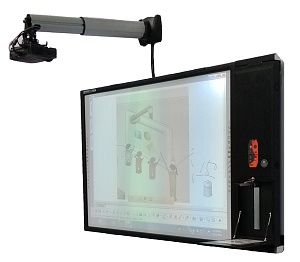 Доска интерактивная 84 дюйма с сенсором, интегрированным видеопроектором и звуковыми колонками