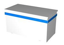 Стол рабочий офисный без тумб 1400х700х750 мм ЛДСП (Белый глянец) (Синий глянец)