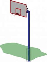 Стойка баскетбольная с щитом. корзиной и сеткой 1200*800*4000 мм
