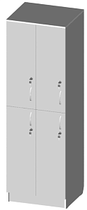 Шкаф 4-х секционный двухярусный 600*500*1850 мм