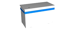 Стол рабочий офисный без тумб 1200*600*750 ЛДСП (Белый глянец, синий глянец)